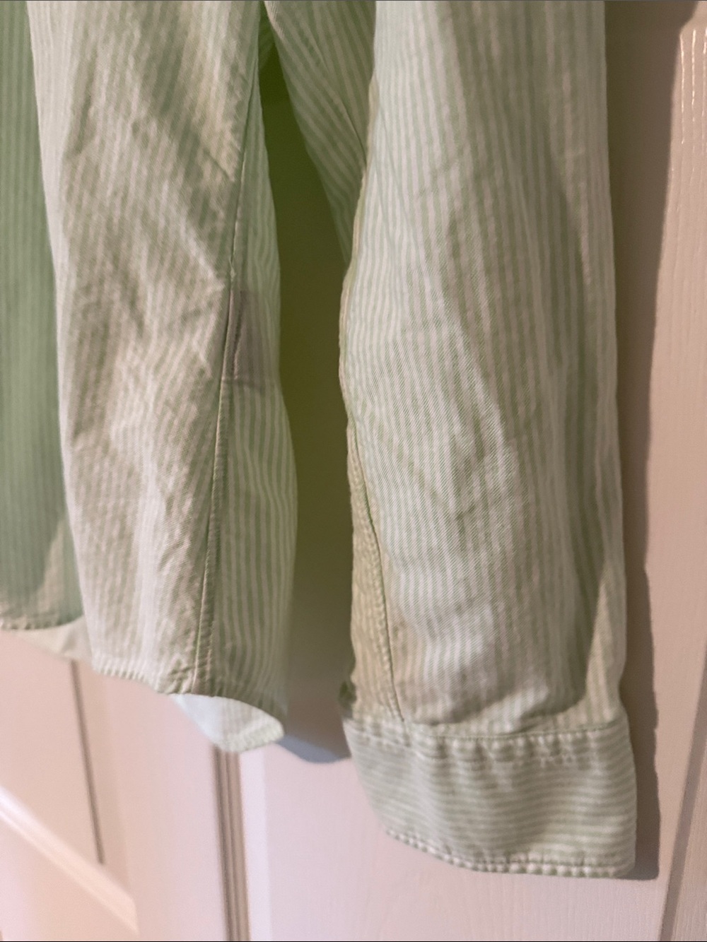Ralph Lauren Light Mint Green & White Striped Button-Down Shirt - Picture 6 of 10